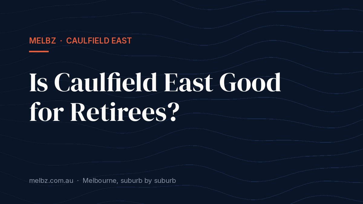 Title card: Is Caulfield East Good for Retirees?