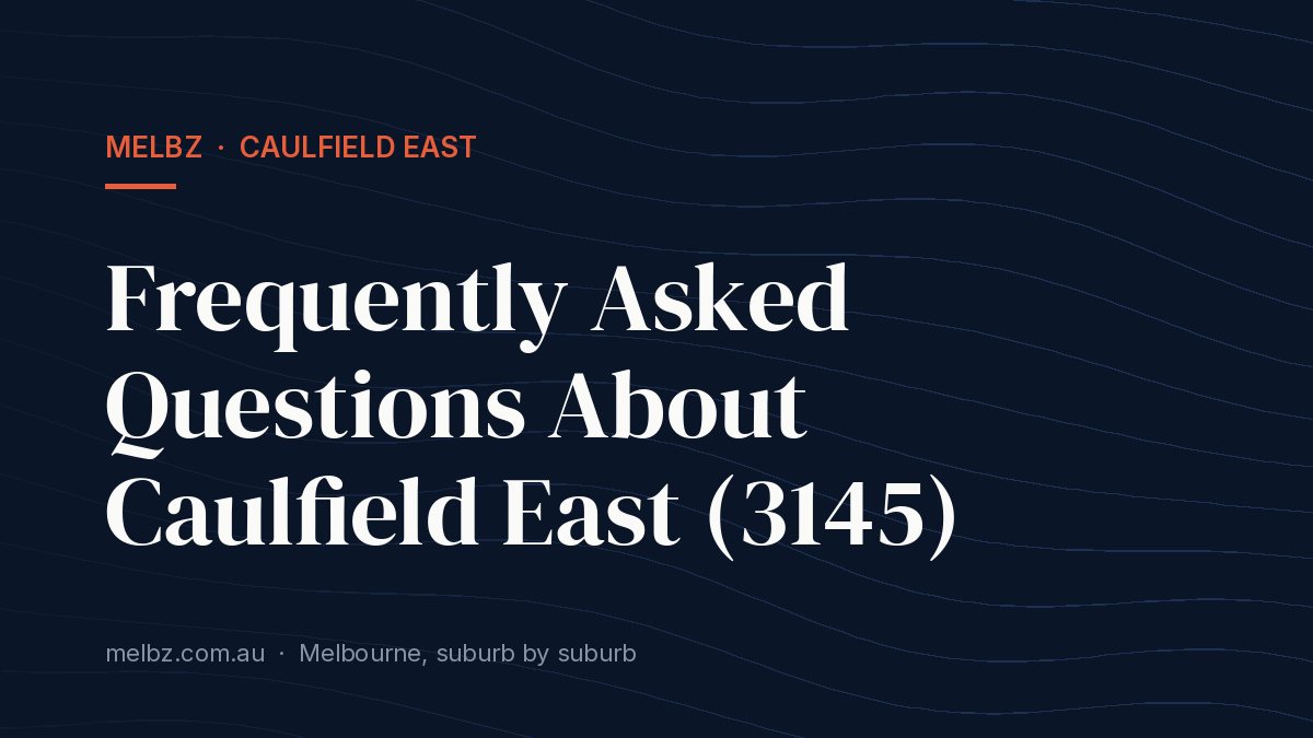 Title card: Frequently Asked Questions About Caulfield East (3145)