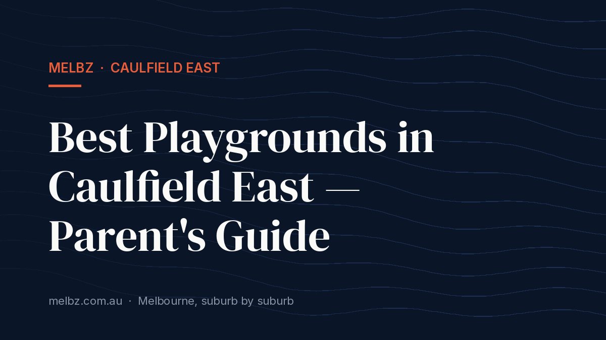 Title card: Best Playgrounds in Caulfield East — Parent's Guide