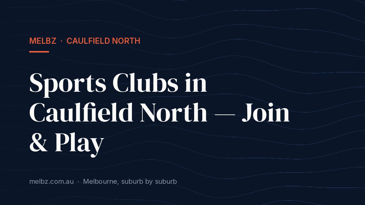 Title card: Sports Clubs in Caulfield North — Join & Play