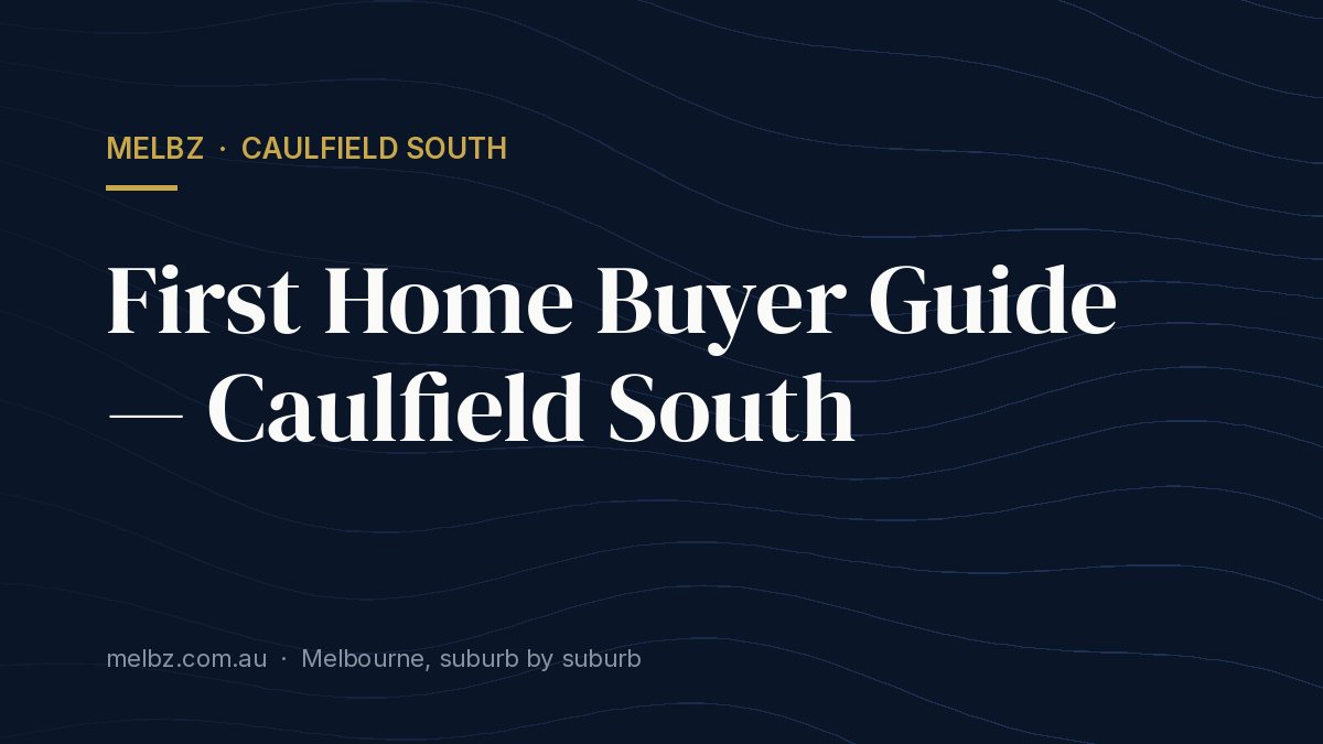 Title card: First Home Buyer Guide — Caulfield South