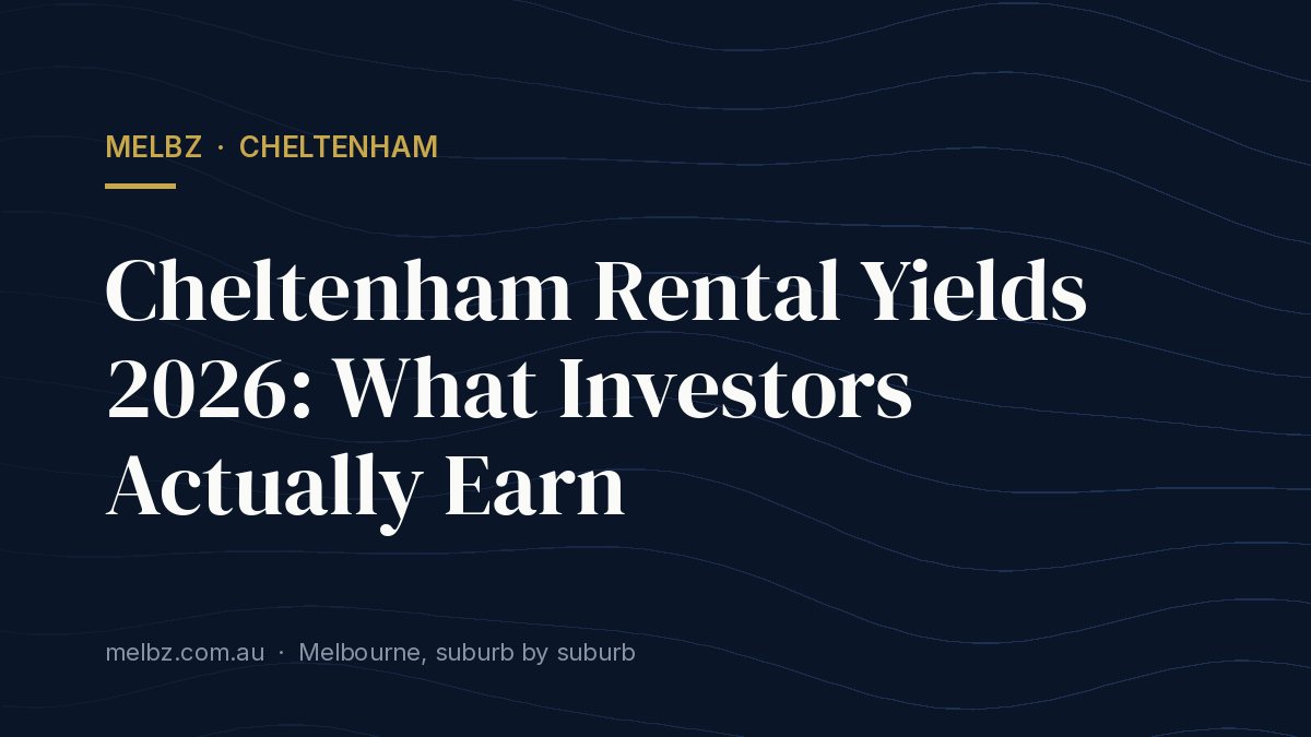 Title card: Cheltenham Rental Yields 2026: What Investors Actually Earn