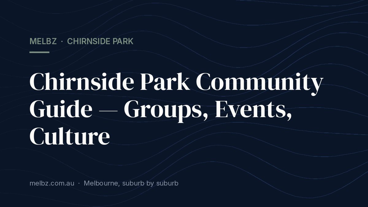 Title card: Chirnside Park Community Guide — Groups, Events, Culture