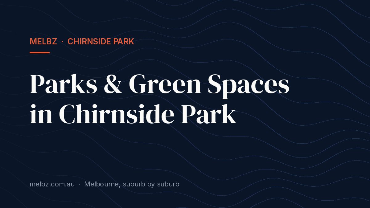 Title card: Parks & Green Spaces in Chirnside Park
