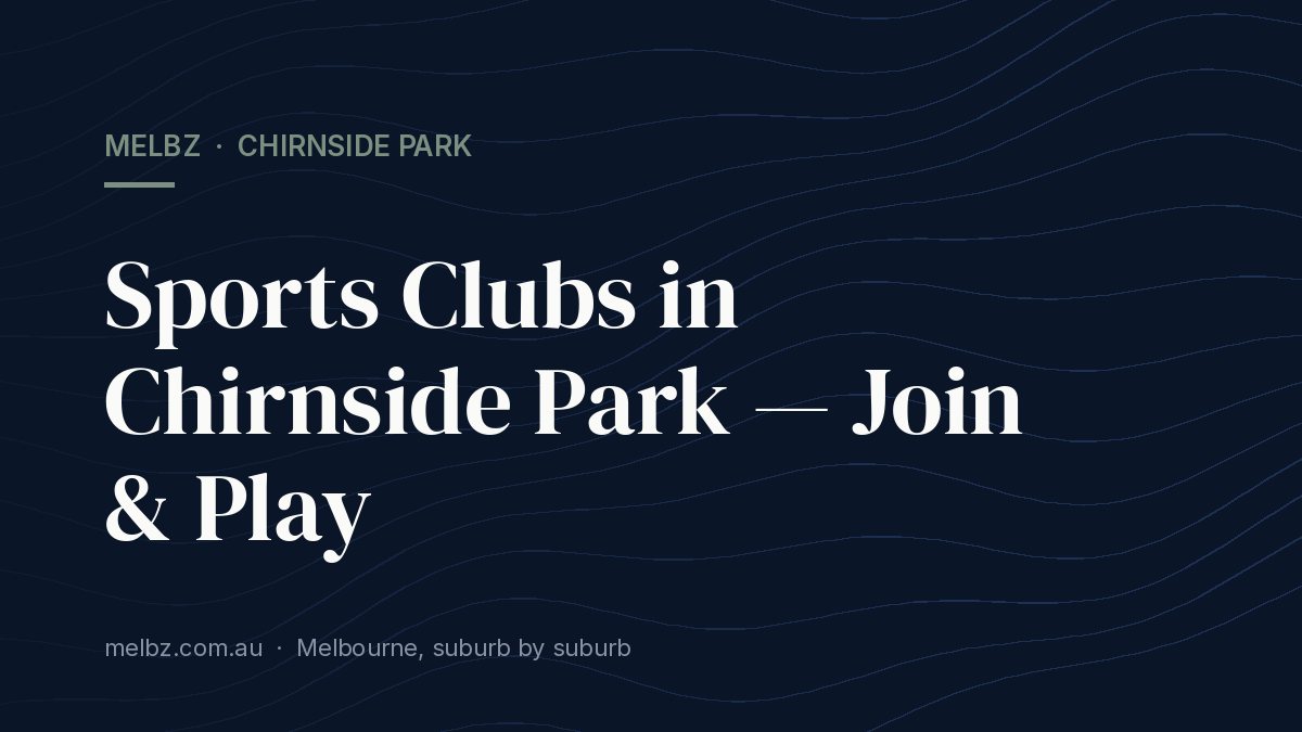 Title card: Sports Clubs in Chirnside Park — Join & Play