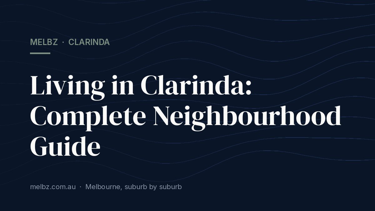 Title card: Living in Clarinda: Complete Neighbourhood Guide
