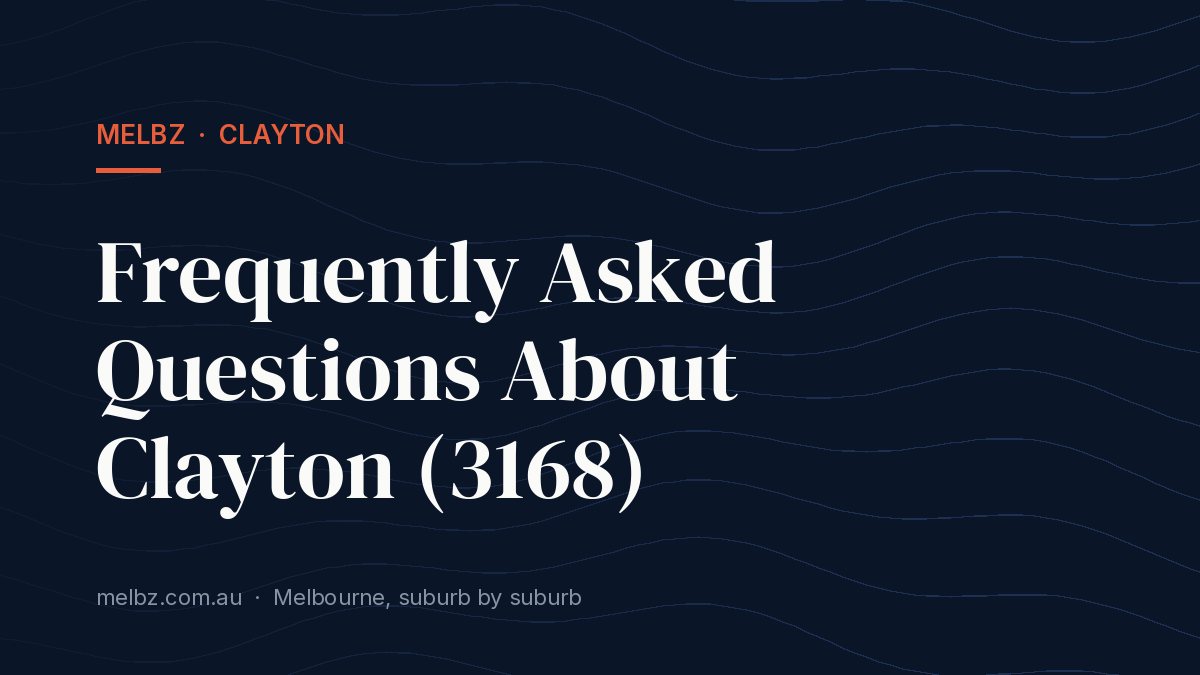 Title card: Frequently Asked Questions About Clayton (3168)