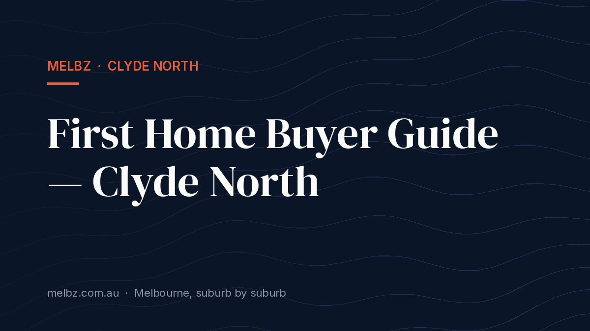 Title card: First Home Buyer Guide — Clyde North