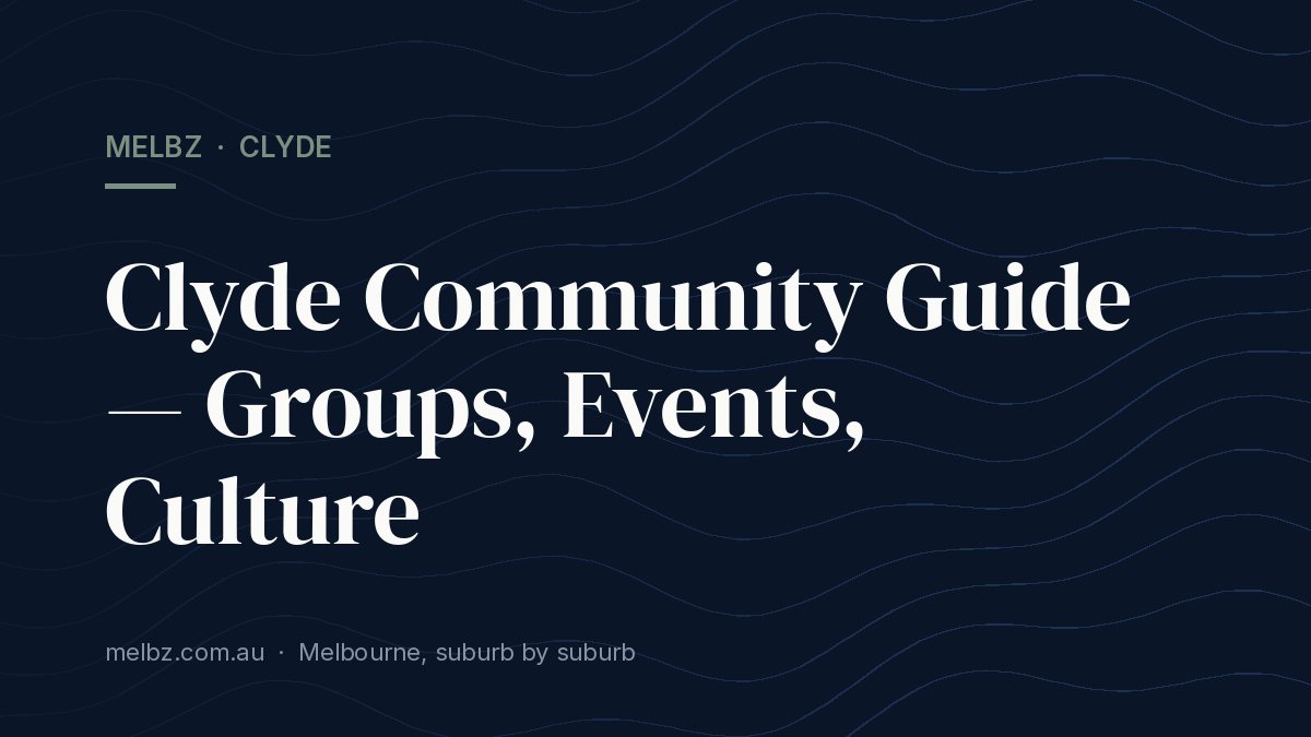 Title card: Clyde Community Guide — Groups, Events, Culture