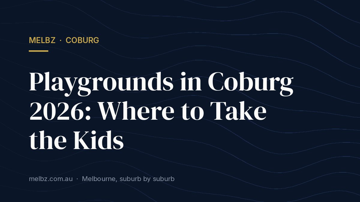 Title card: Playgrounds in Coburg 2026: Where to Take the Kids