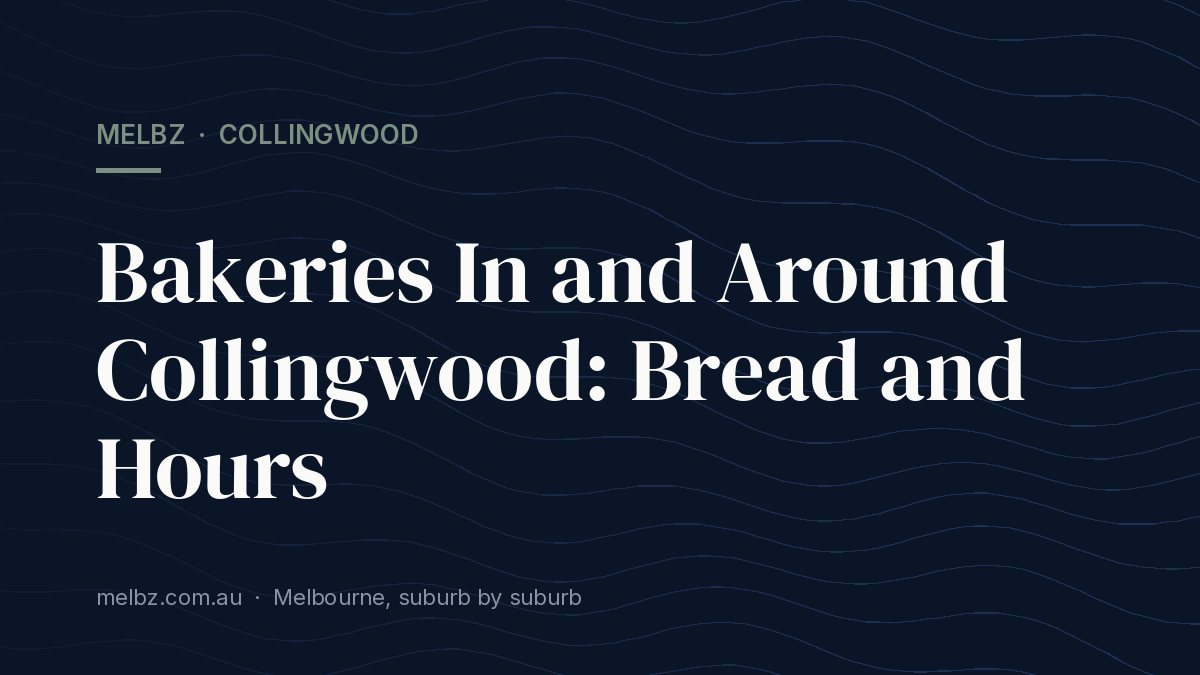 Title card: Bakeries In and Around Collingwood: Bread and Hours