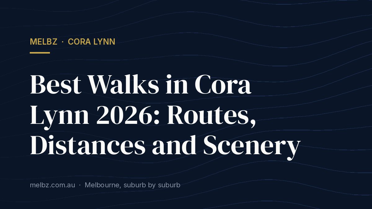 Title card: Best Walks in Cora Lynn 2026: Routes, Distances and Scenery