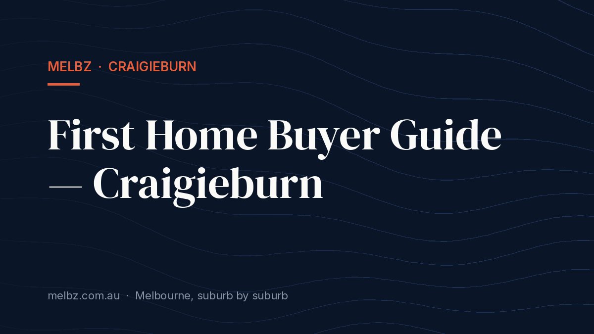 Title card: First Home Buyer Guide — Craigieburn