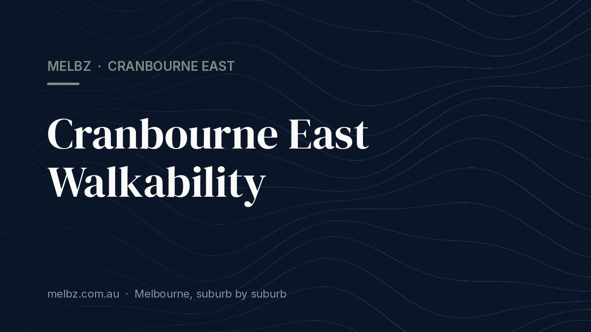 Title card: Cranbourne East Walkability