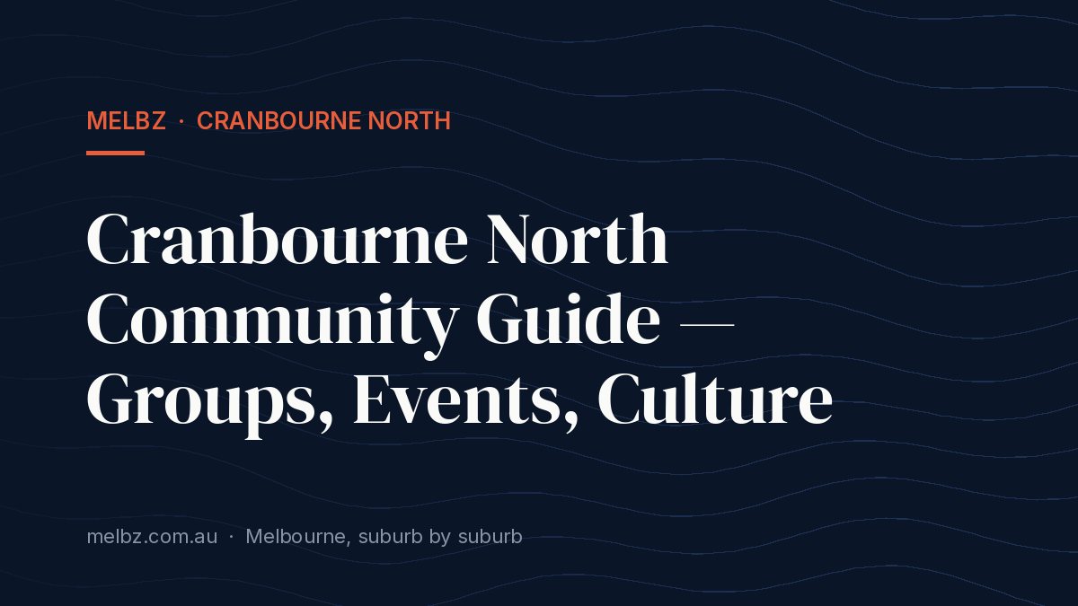 Title card: Cranbourne North Community Guide — Groups, Events, Culture