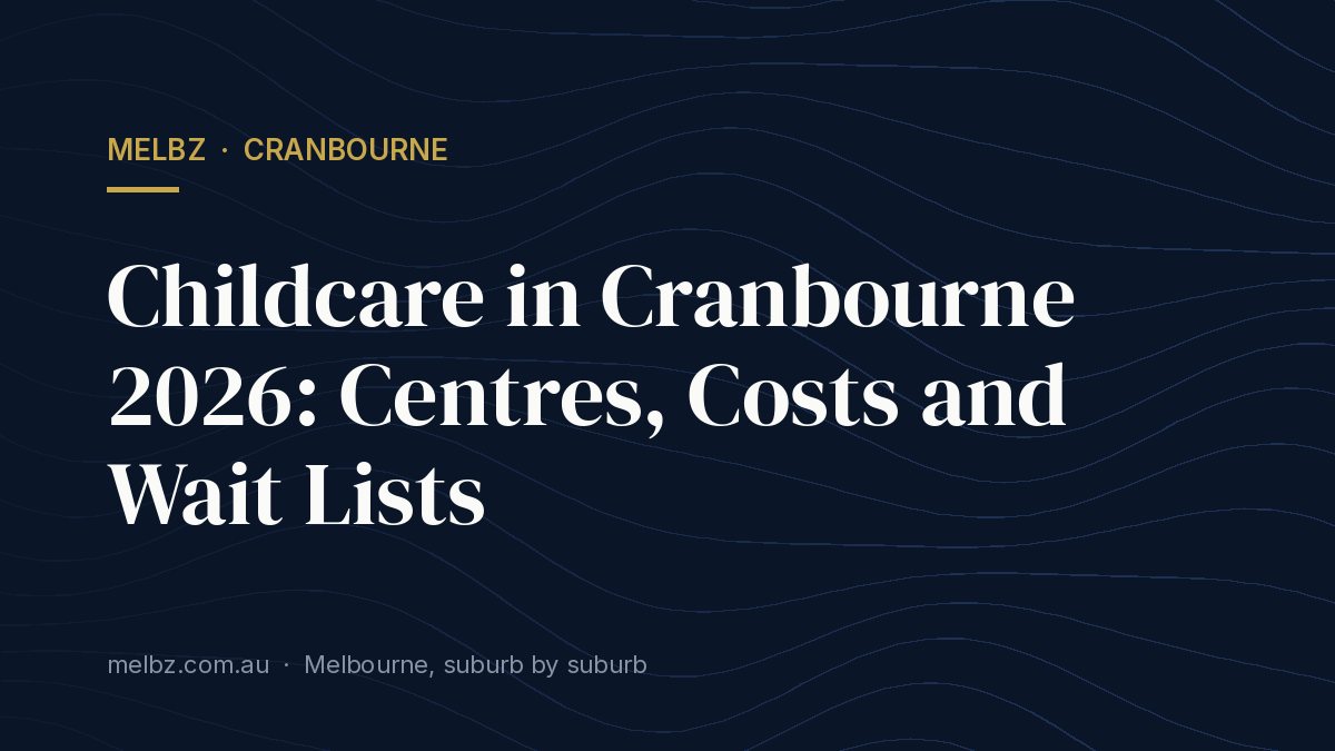 Title card: Childcare in Cranbourne 2026: Centres, Costs and Wait Lists