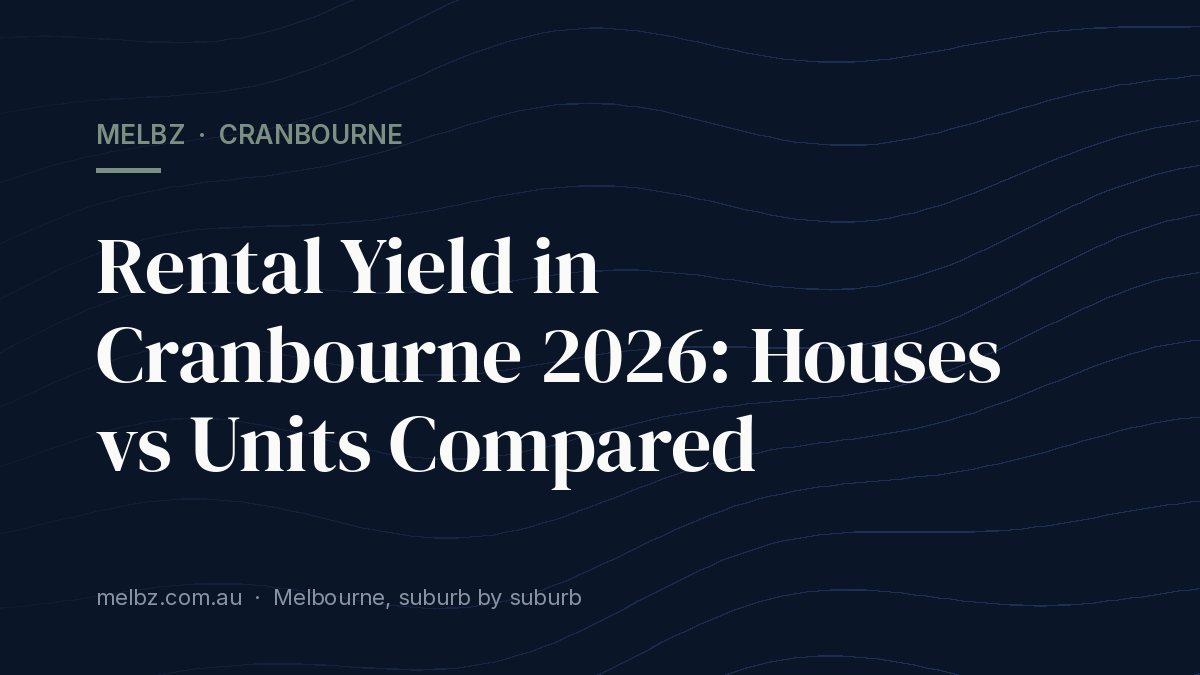 Title card: Rental Yield in Cranbourne 2026: Houses vs Units Compared