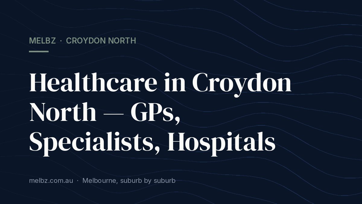 Title card: Healthcare in Croydon North — GPs, Specialists, Hospitals