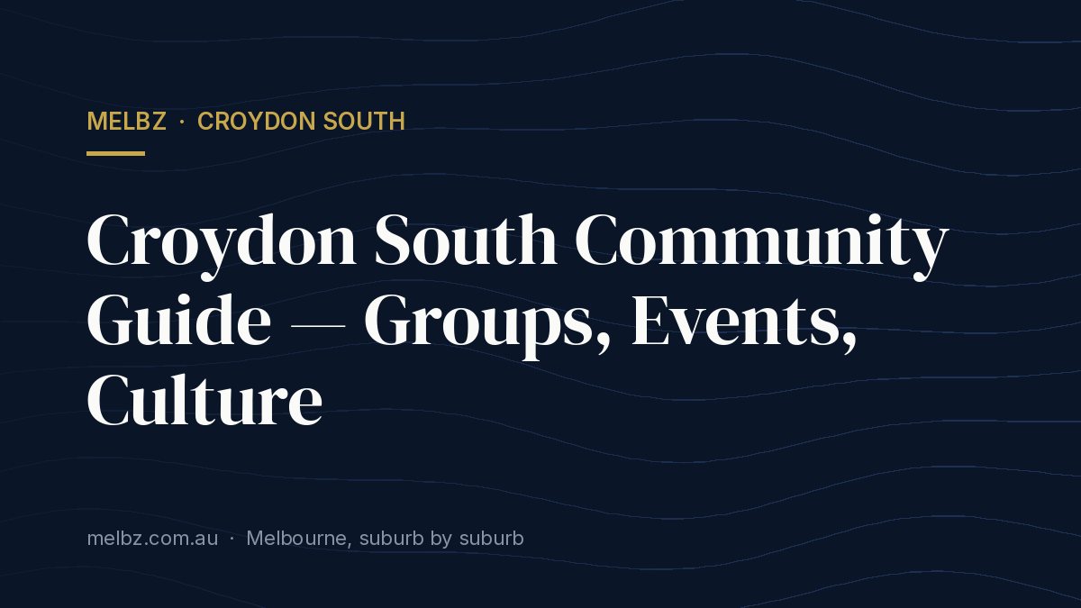Title card: Croydon South Community Guide — Groups, Events, Culture