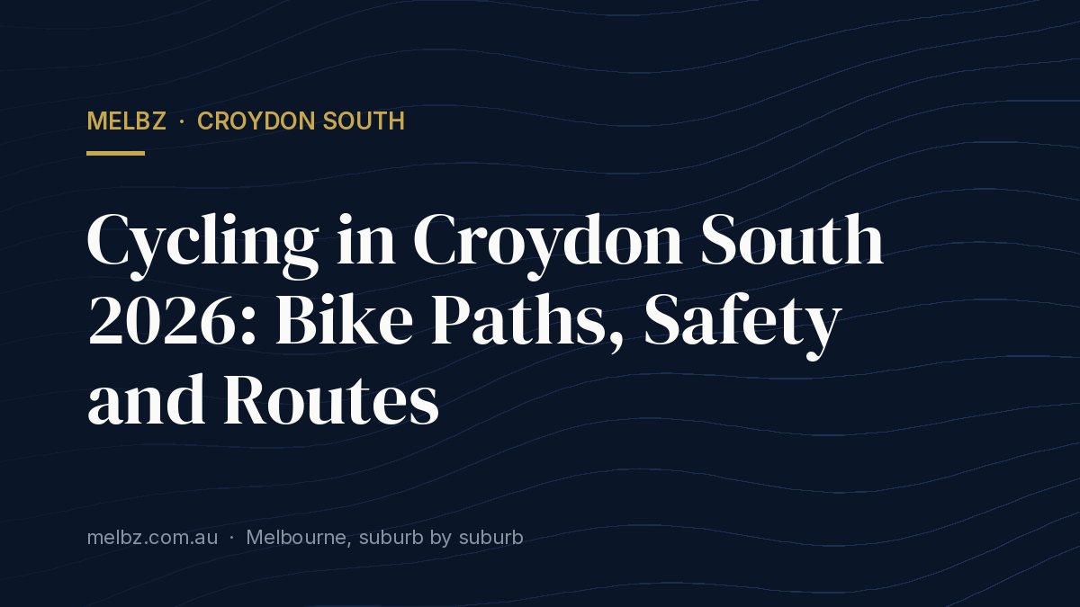 Title card: Cycling in Croydon South 2026: Bike Paths, Safety and Routes