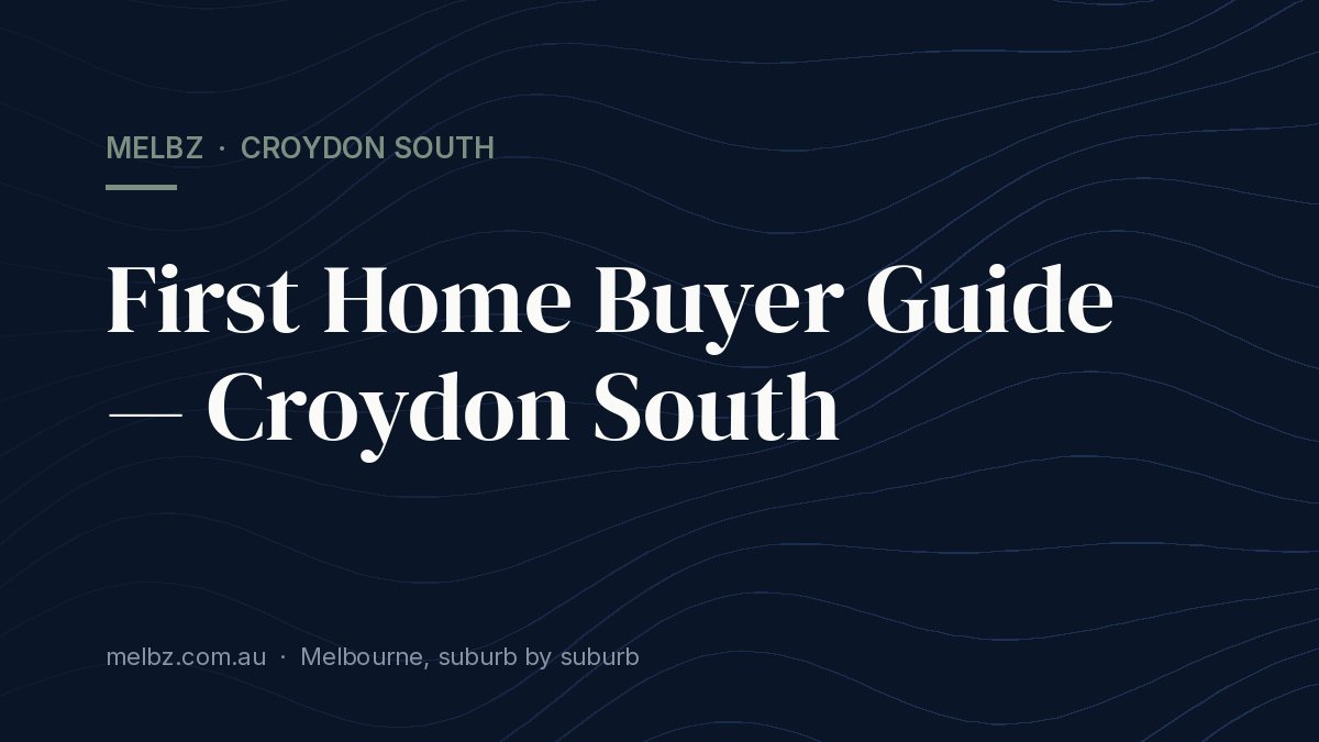 Title card: First Home Buyer Guide — Croydon South