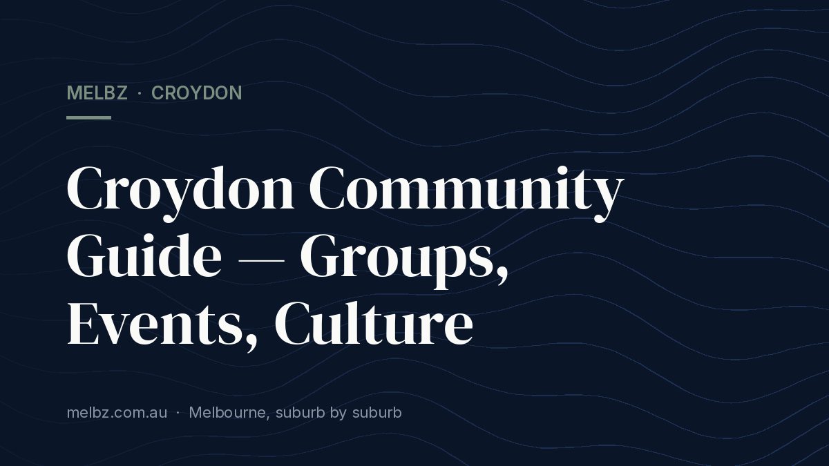 Title card: Croydon Community Guide — Groups, Events, Culture
