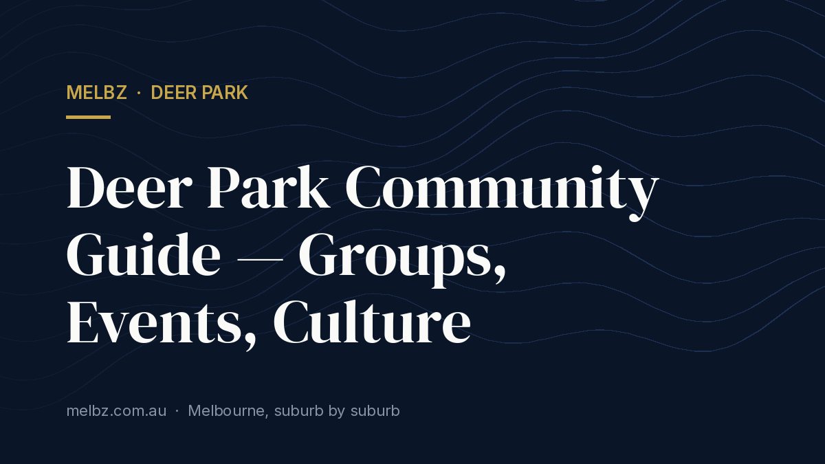 Title card: Deer Park Community Guide — Groups, Events, Culture