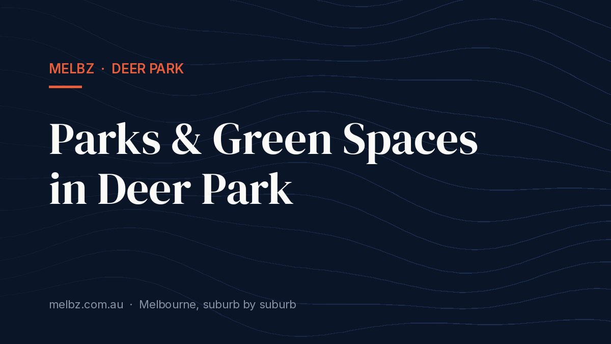 Title card: Parks & Green Spaces in Deer Park