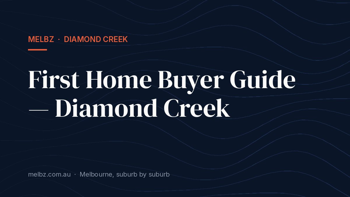 Title card: First Home Buyer Guide — Diamond Creek