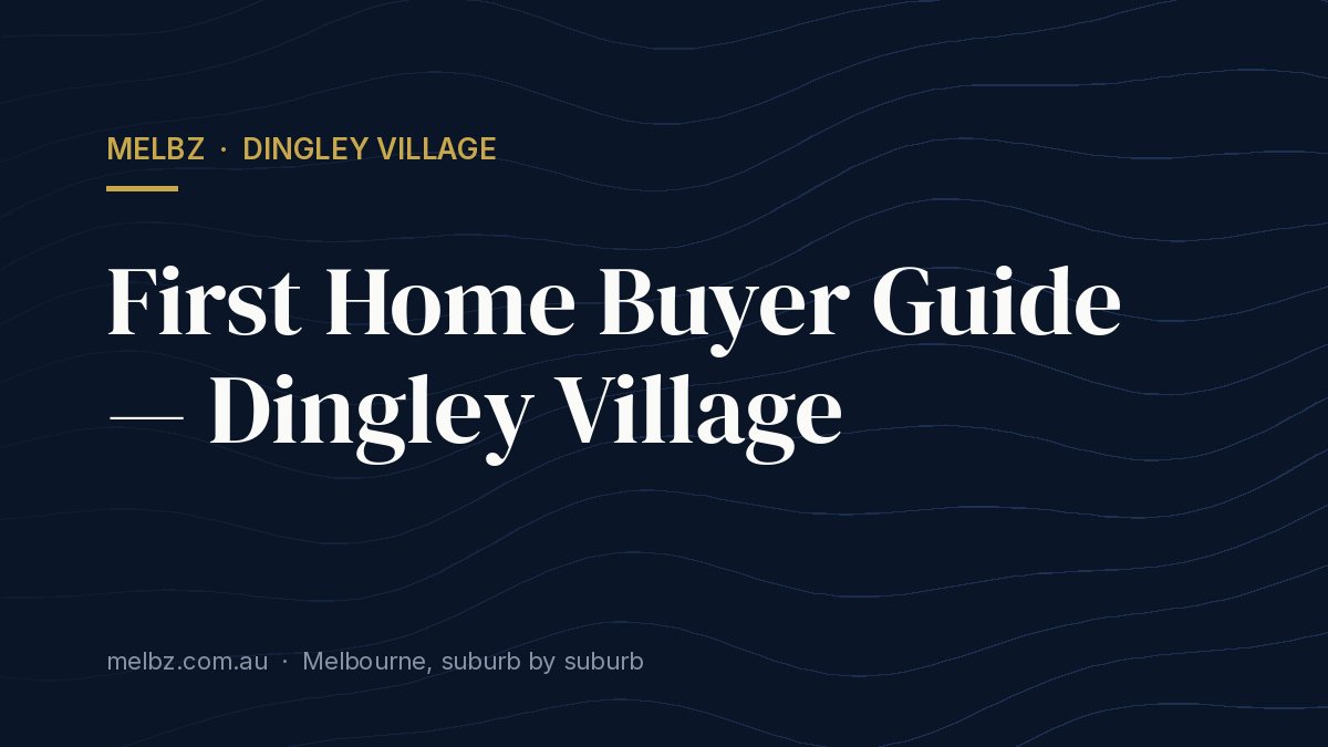 Title card: First Home Buyer Guide — Dingley Village
