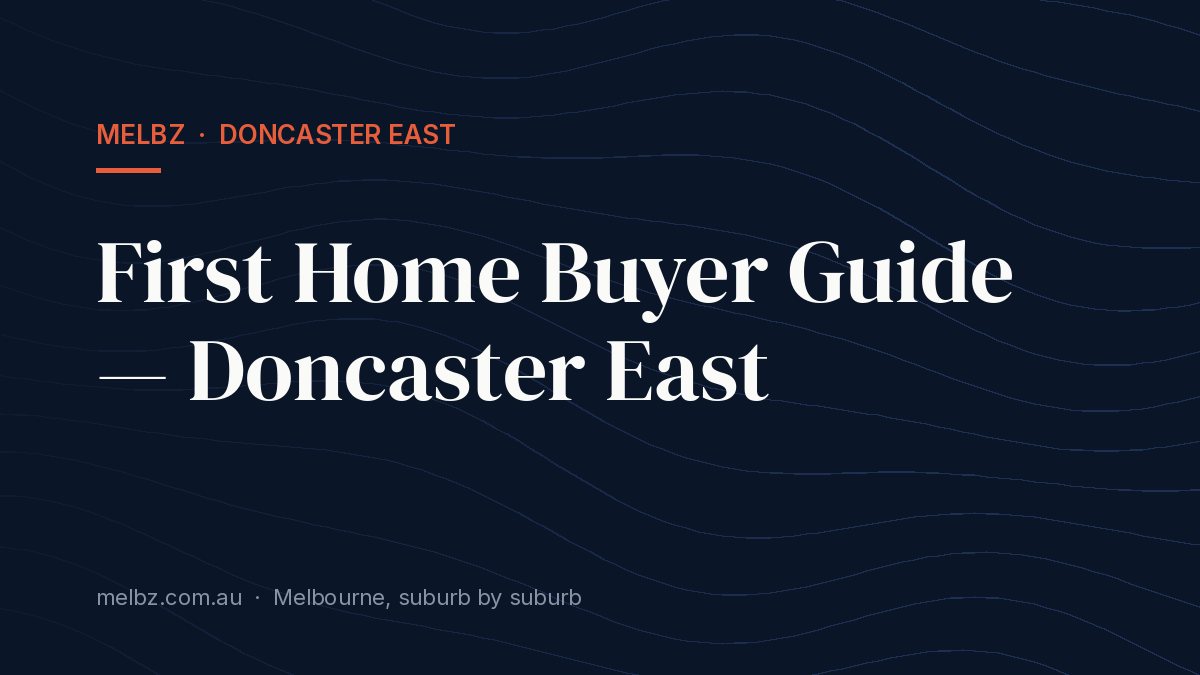 Title card: First Home Buyer Guide — Doncaster East