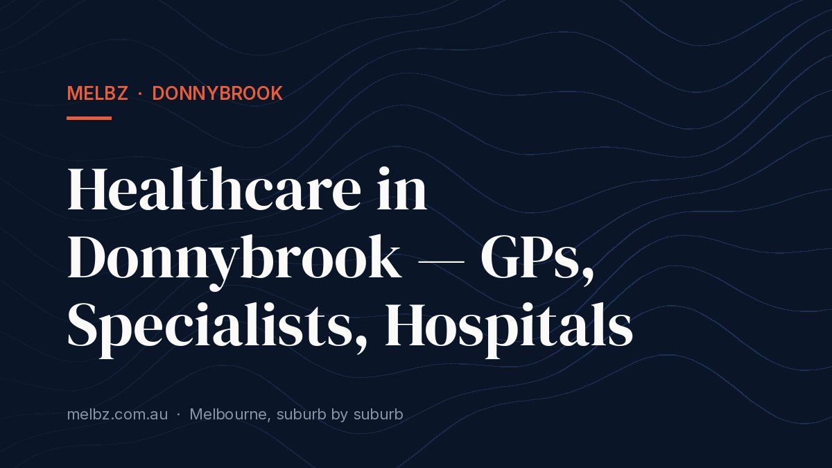 Title card: Healthcare in Donnybrook — GPs, Specialists, Hospitals