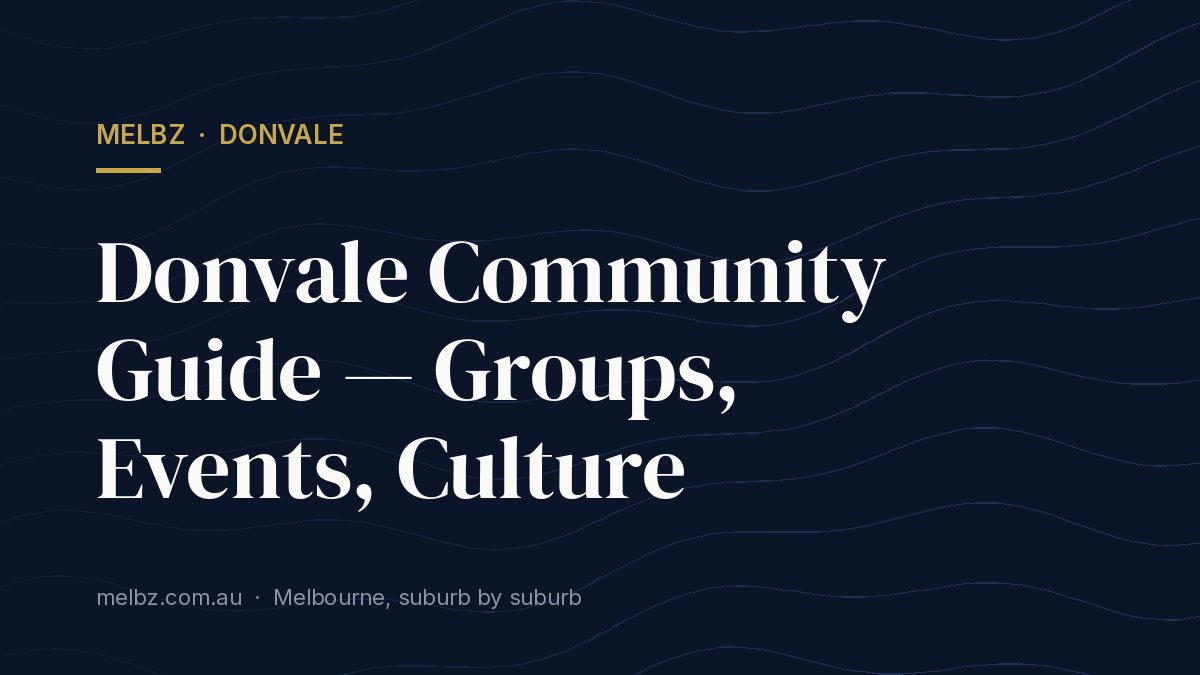 Title card: Donvale Community Guide — Groups, Events, Culture