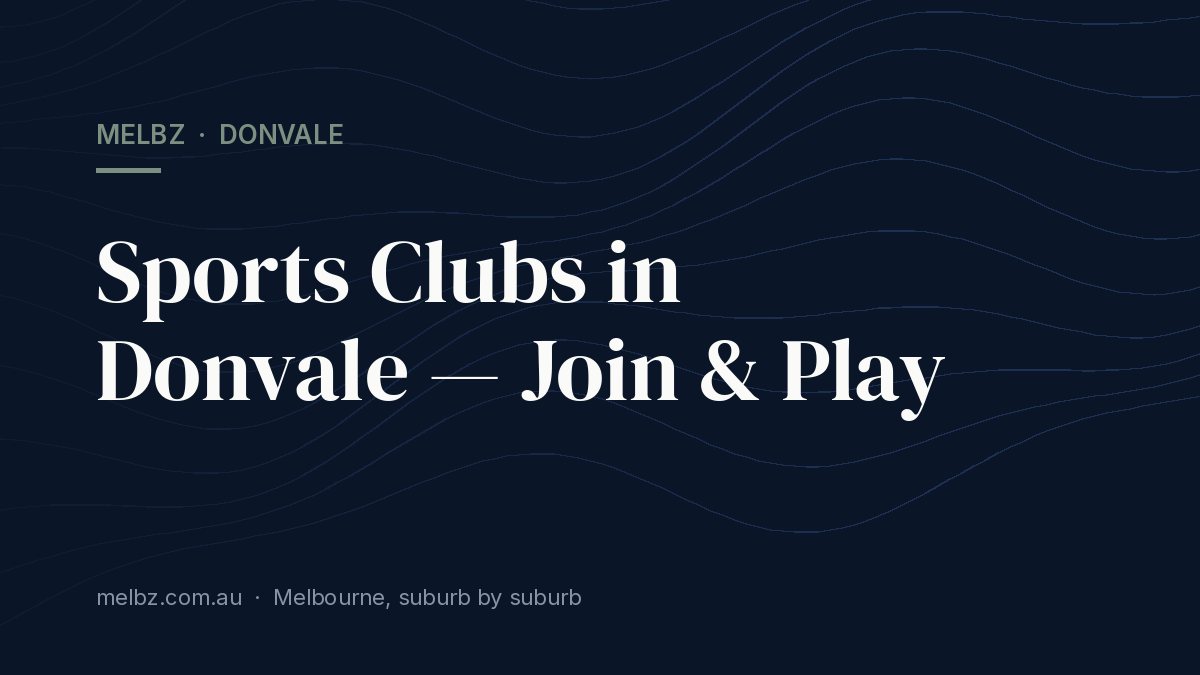 Title card: Sports Clubs in Donvale — Join & Play