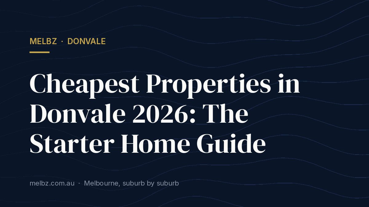 Title card: Cheapest Properties in Donvale 2026: The Starter Home Guide