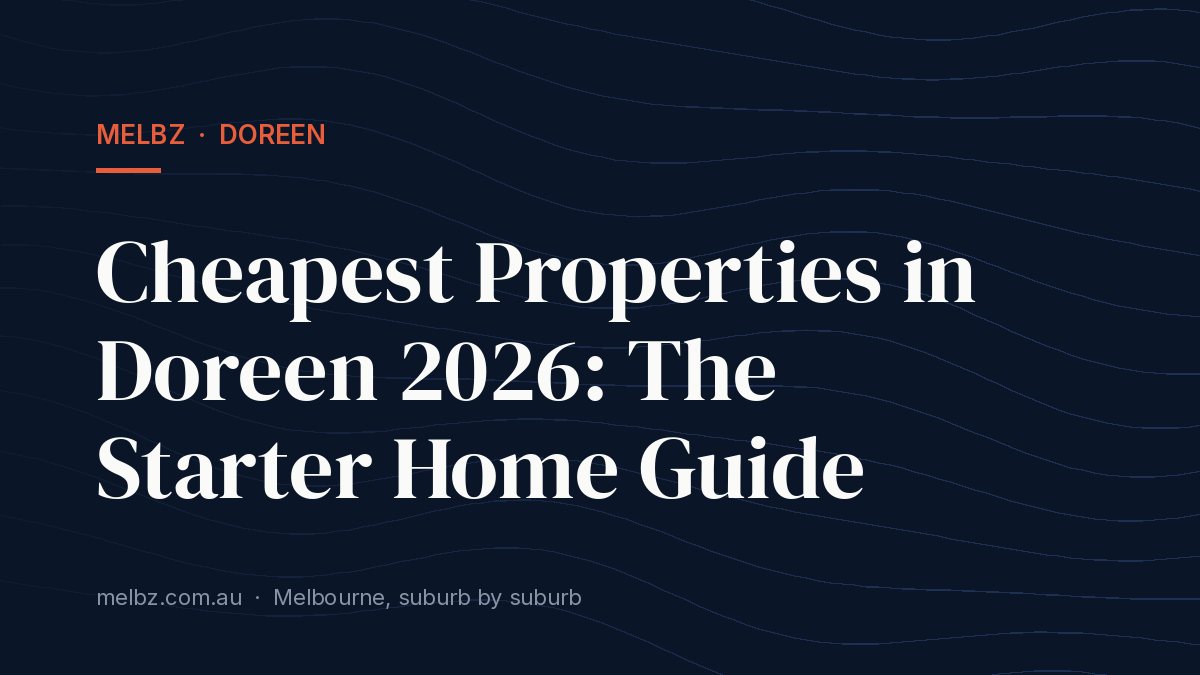 Title card: Cheapest Properties in Doreen 2026: The Starter Home Guide