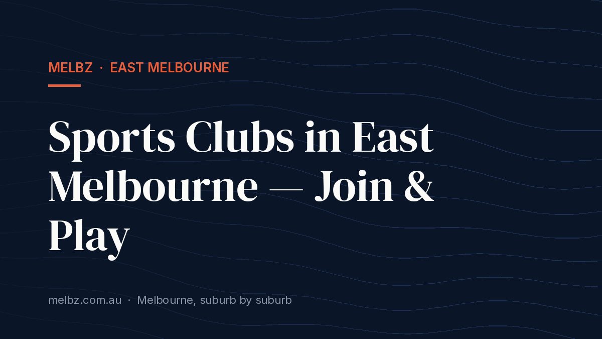 Title card: Sports Clubs in East Melbourne — Join & Play