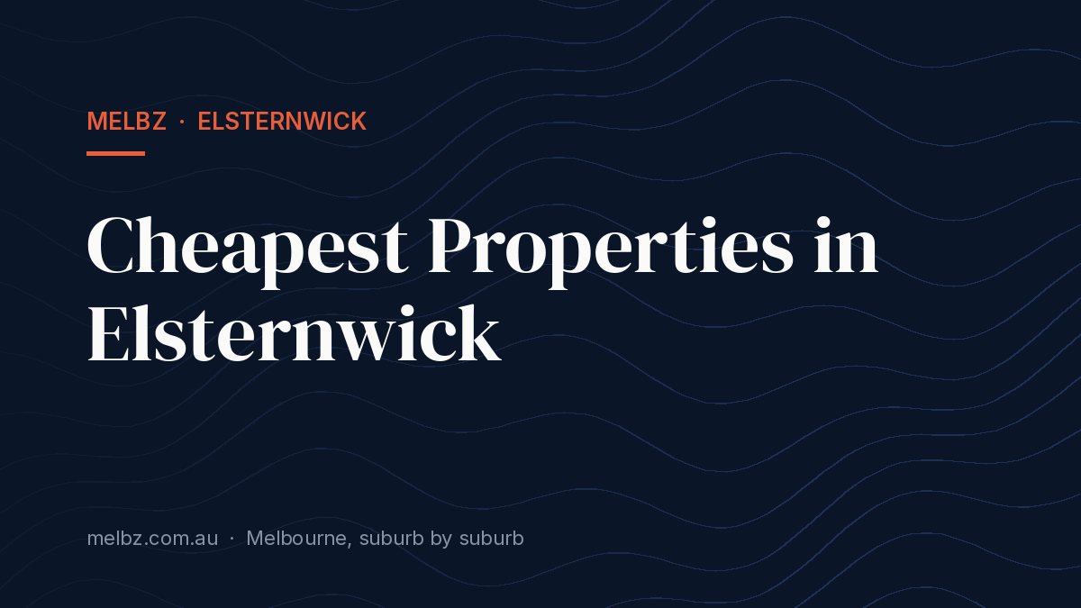 Title card: Cheapest Properties in Elsternwick