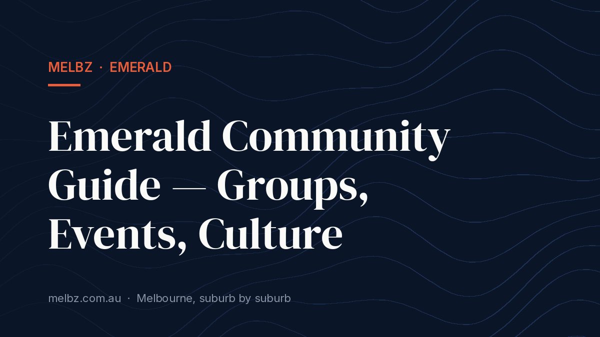 Title card: Emerald Community Guide — Groups, Events, Culture