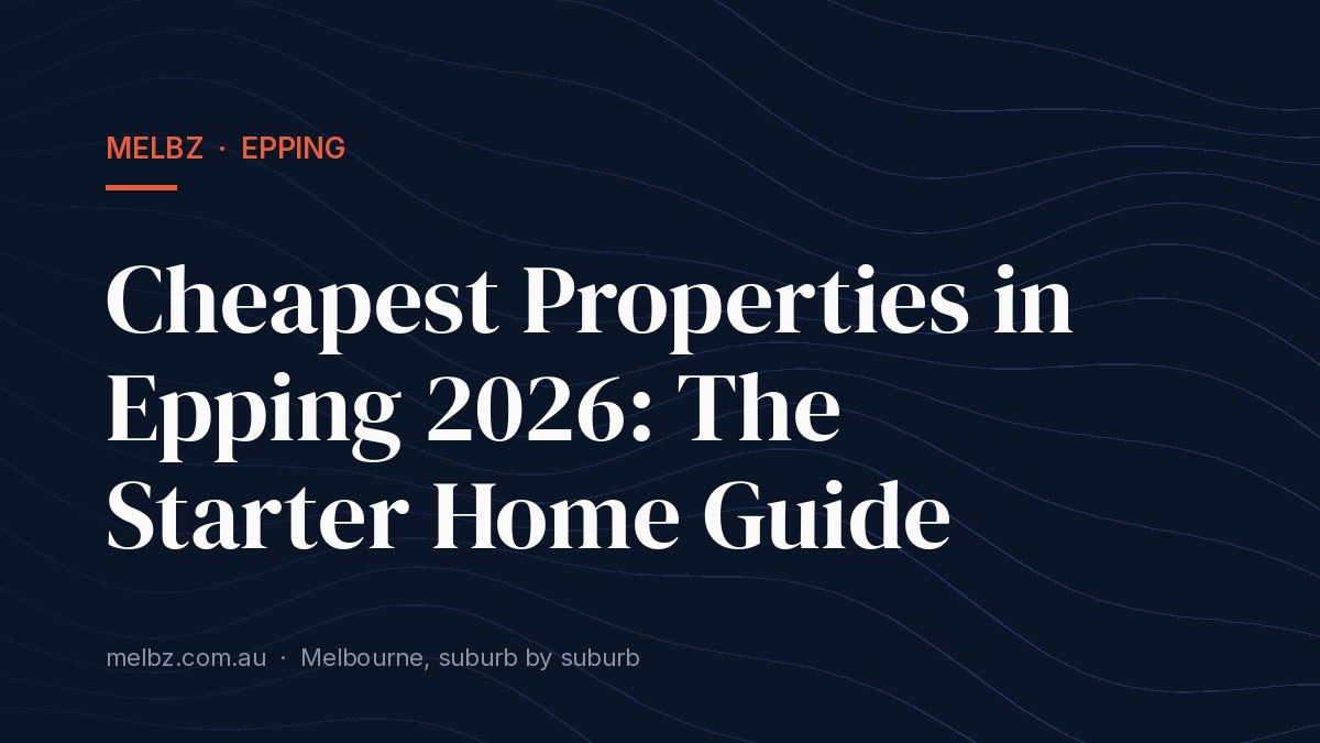 Title card: Cheapest Properties in Epping 2026: The Starter Home Guide