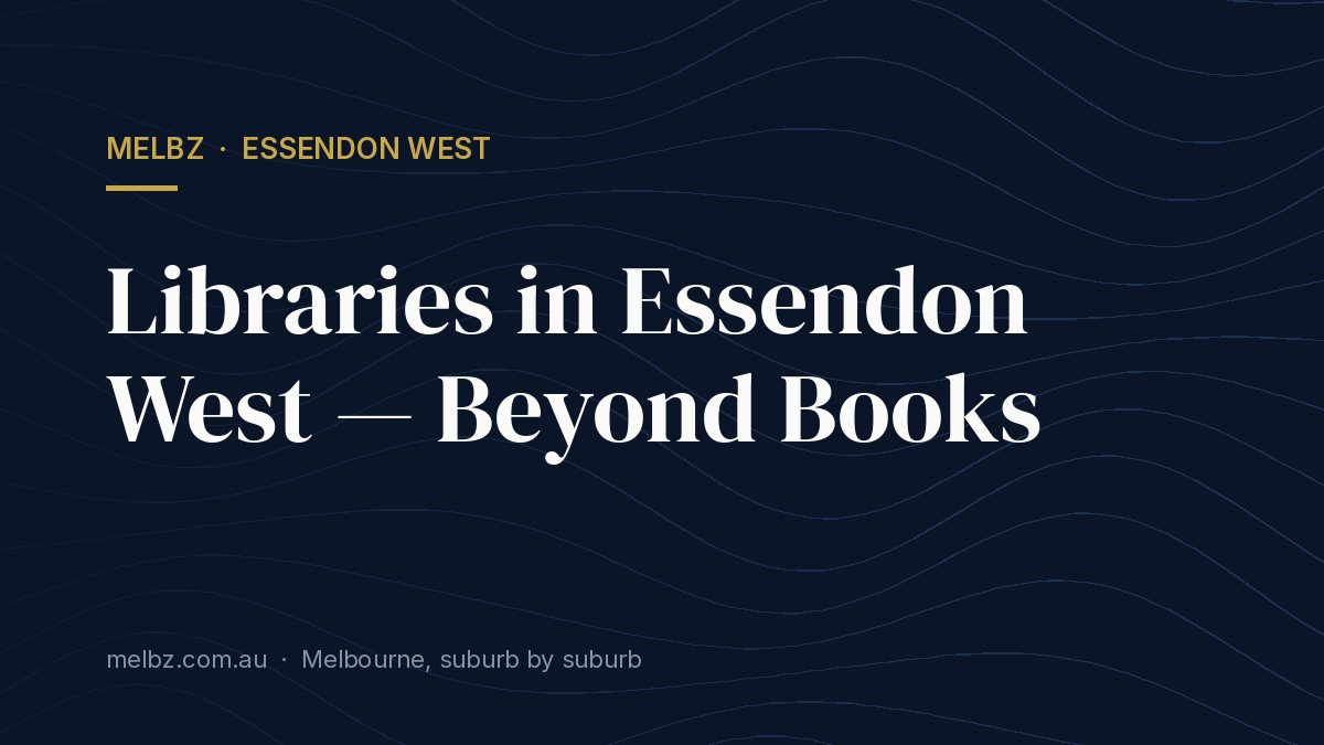 Title card: Libraries in Essendon West — Beyond Books
