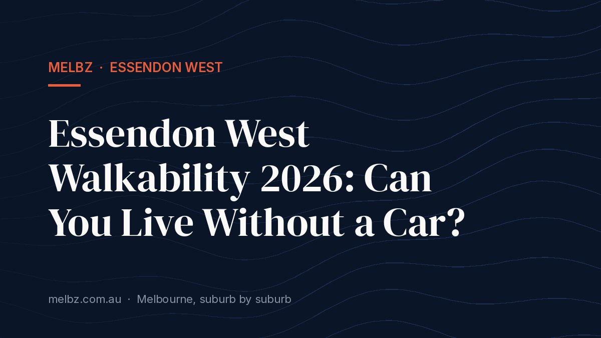 Title card: Essendon West Walkability 2026: Can You Live Without a Car?