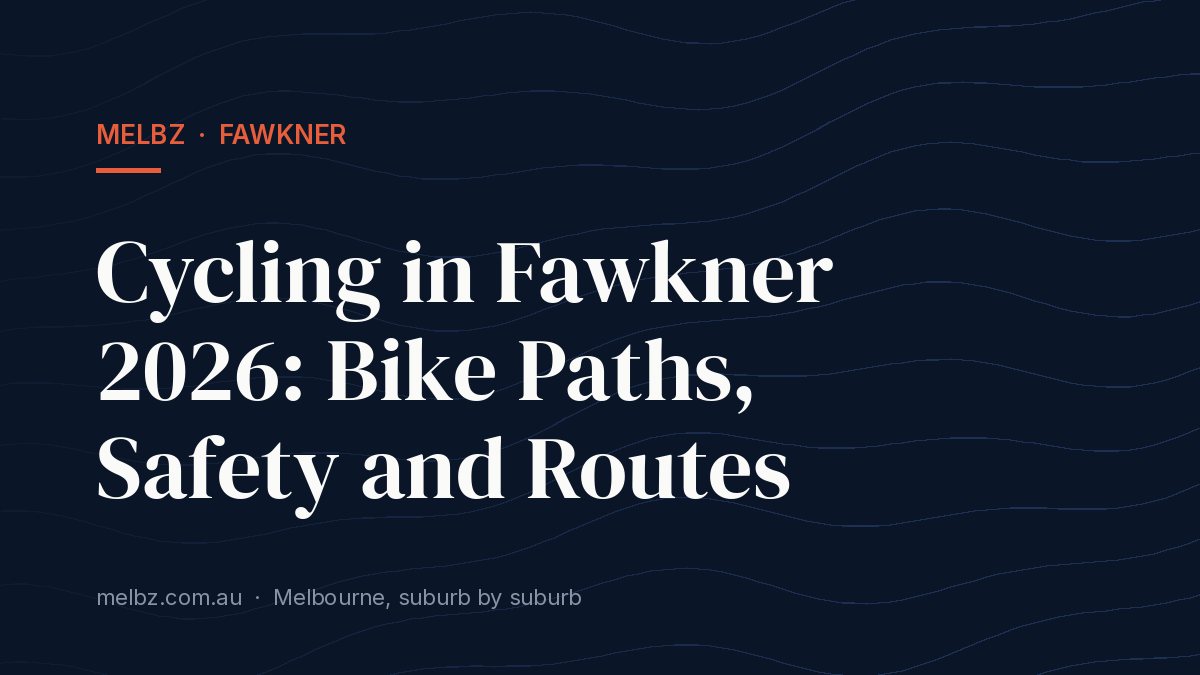 Title card: Cycling in Fawkner 2026: Bike Paths, Safety and Routes