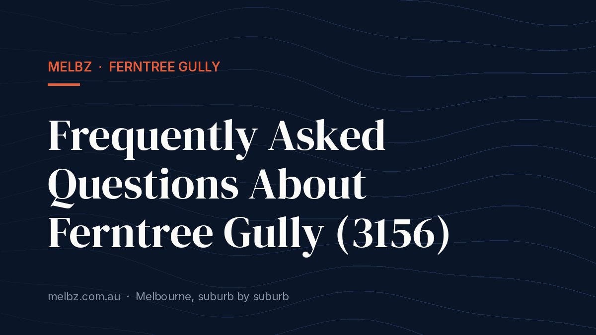 Title card: Frequently Asked Questions About Ferntree Gully (3156)