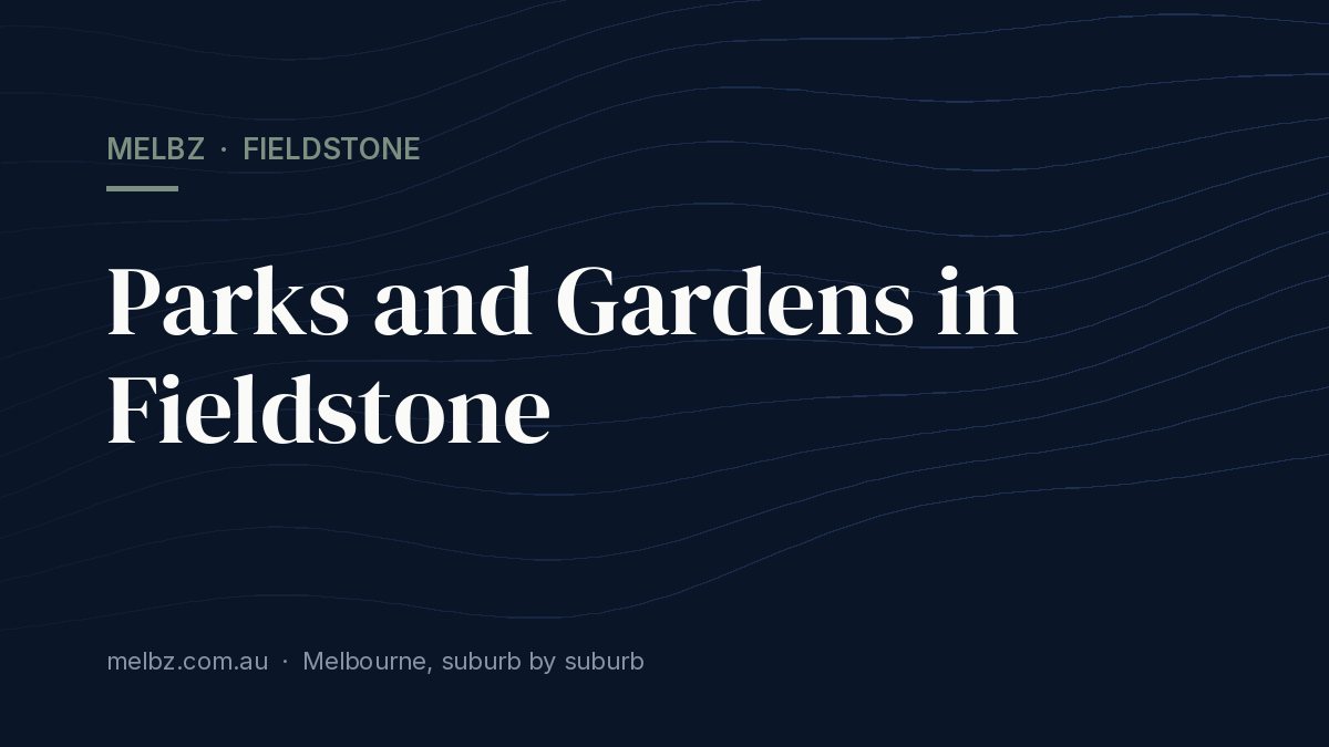 Title card: Parks and Gardens in Fieldstone