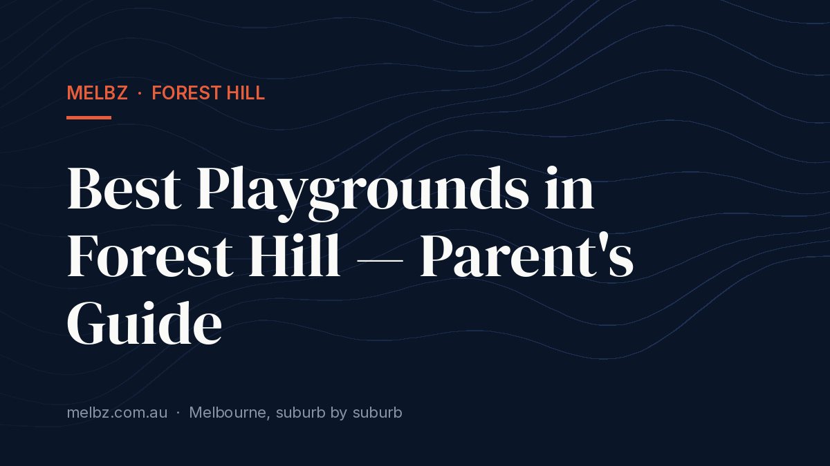 Title card: Best Playgrounds in Forest Hill — Parent's Guide