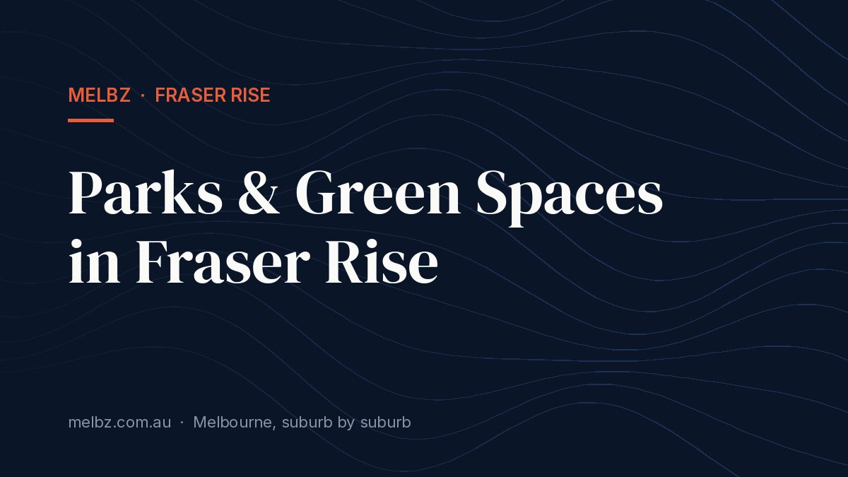 Title card: Parks & Green Spaces in Fraser Rise