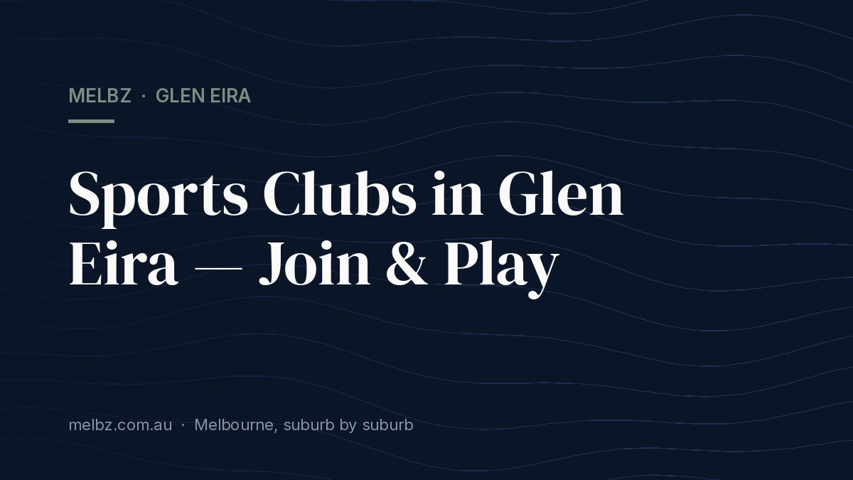 Title card: Sports Clubs in Glen Eira — Join & Play