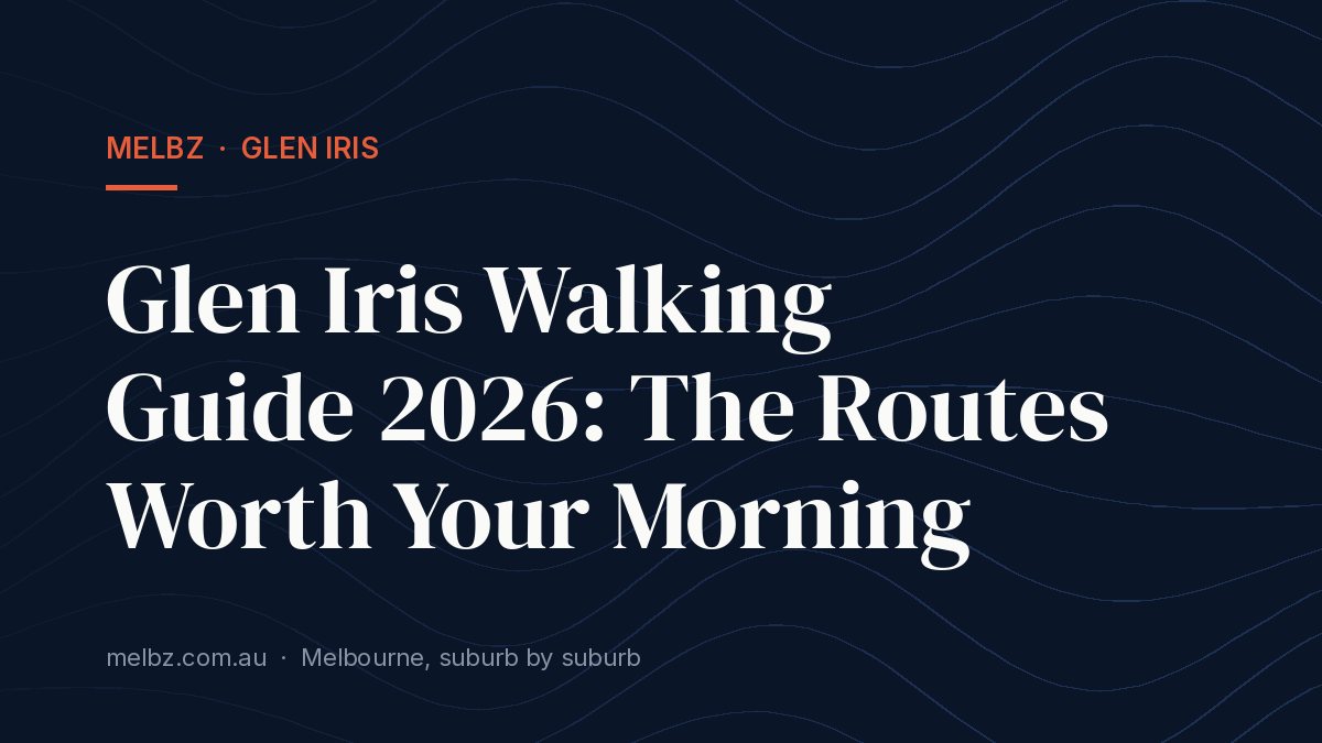 Title card: Glen Iris Walking Guide 2026: The Routes Worth Your Morning