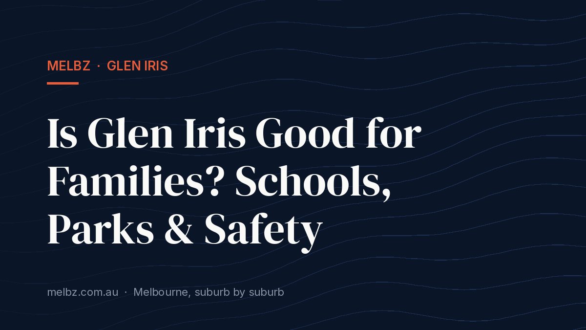 Title card: Is Glen Iris Good for Families? Schools, Parks & Safety